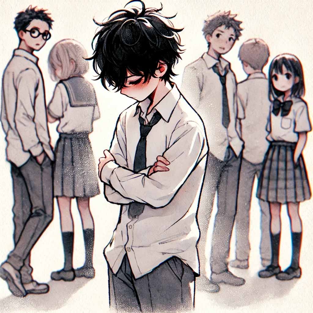 威張りすぎてそっぽ剥かれた中学生男子