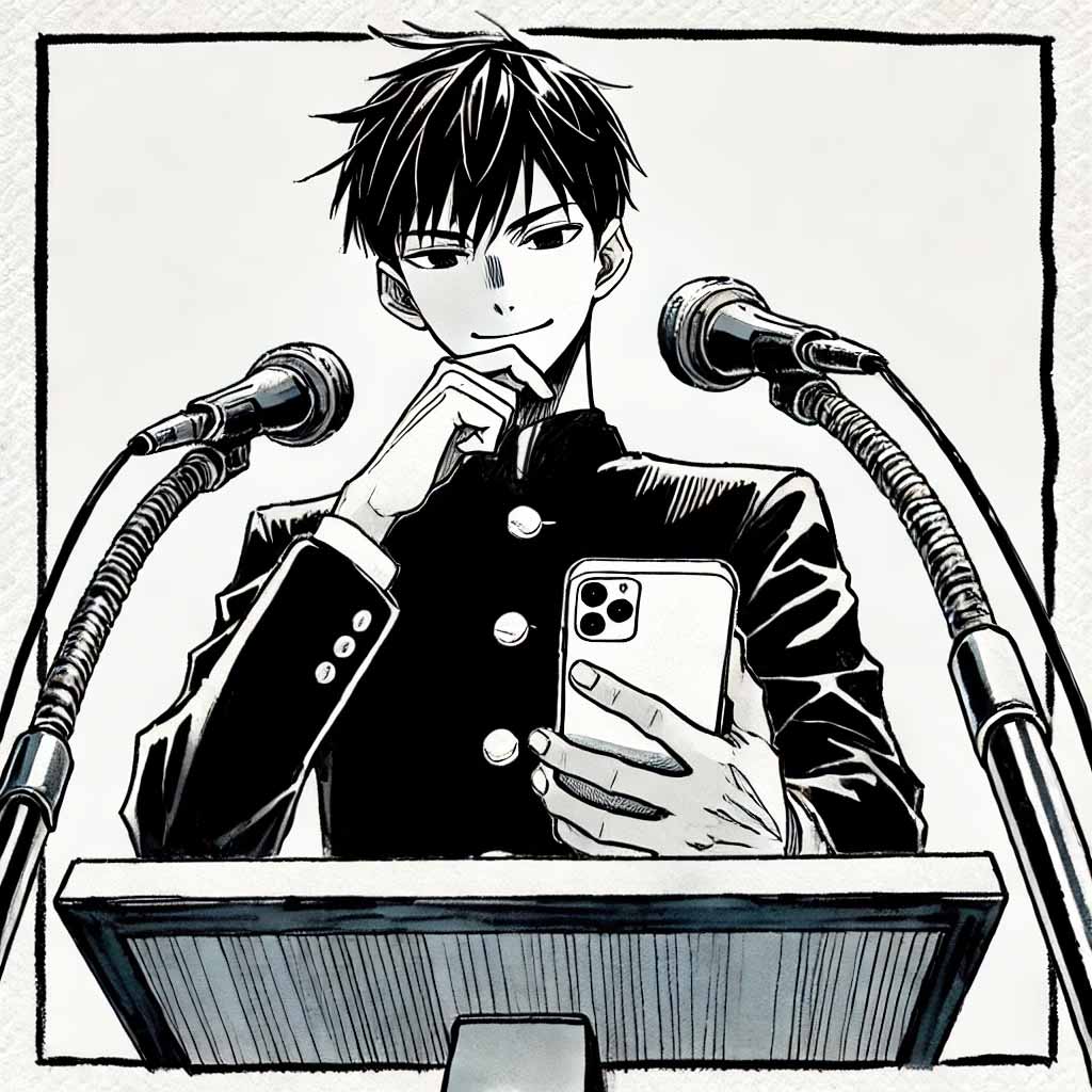 SNS絵を使う中学生男子
