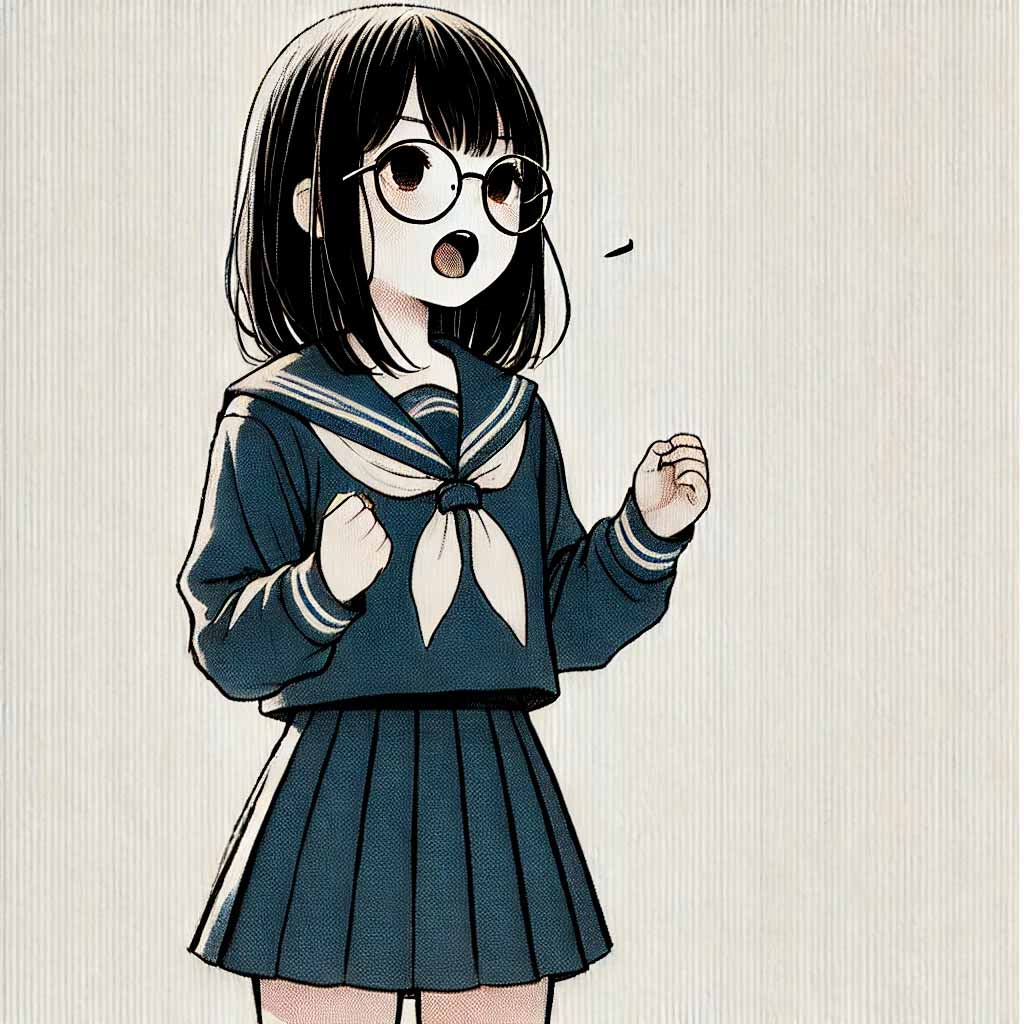 演説している中学生女子