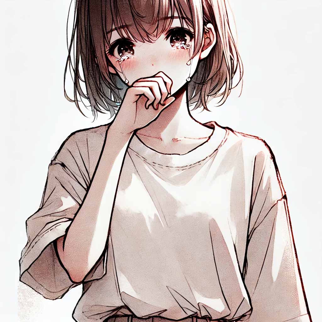 自分も泣いてしまった中学生女子