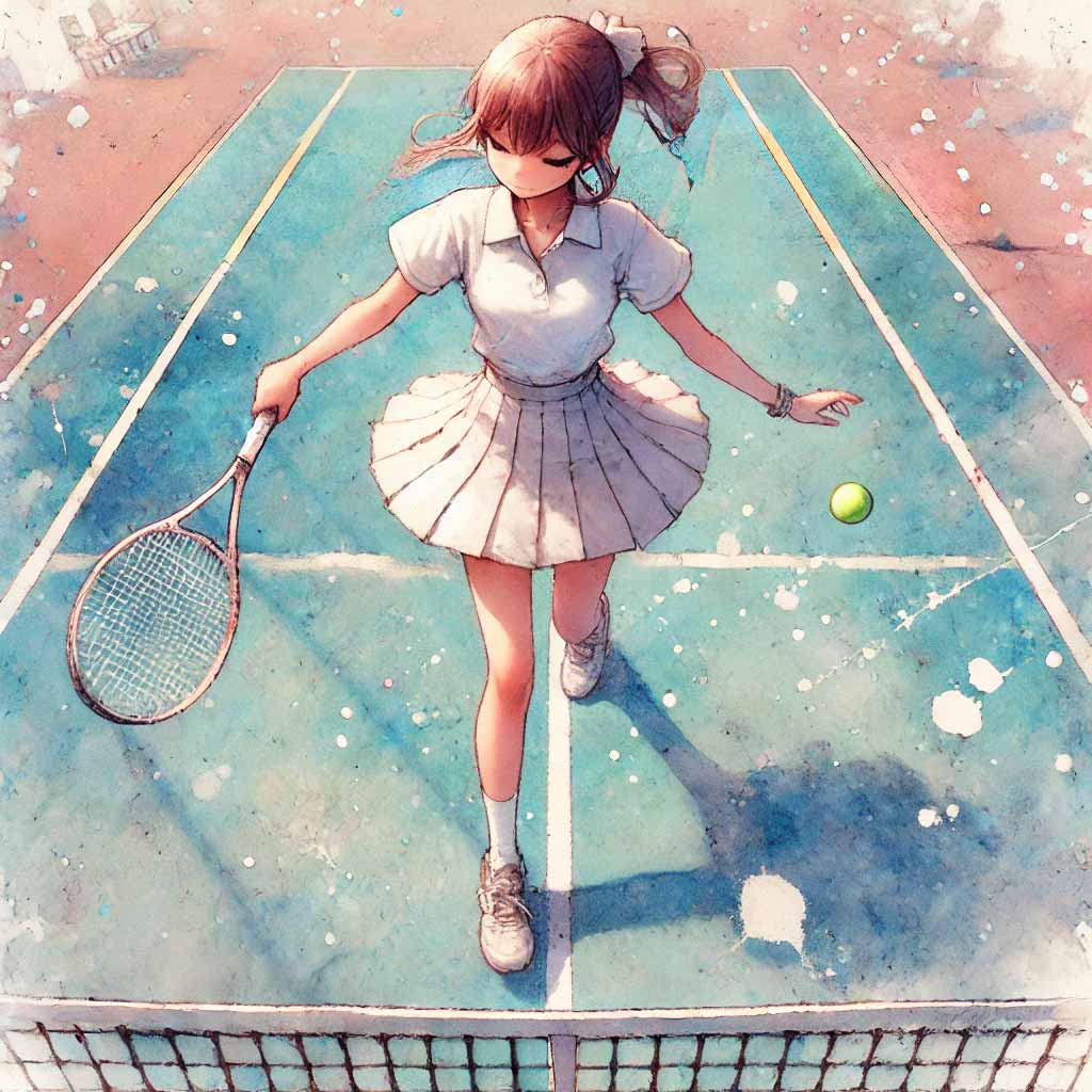 試合中の中学生女子