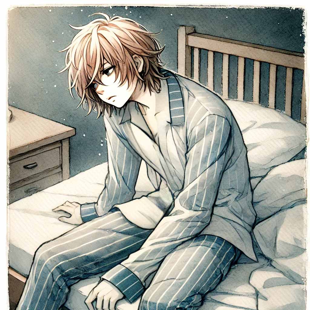 夜眠れない中学生男子