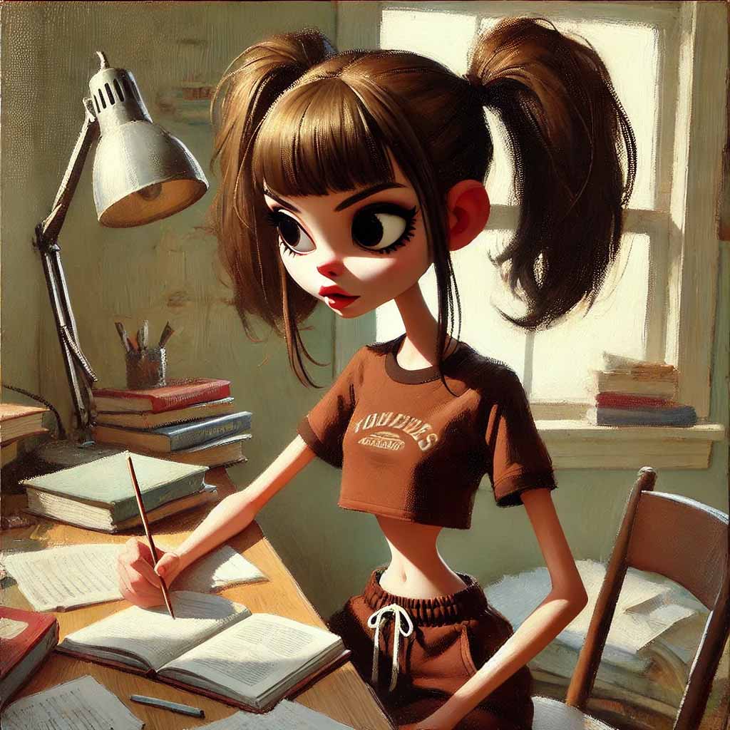 言い換え言葉勉強中の中学生女子