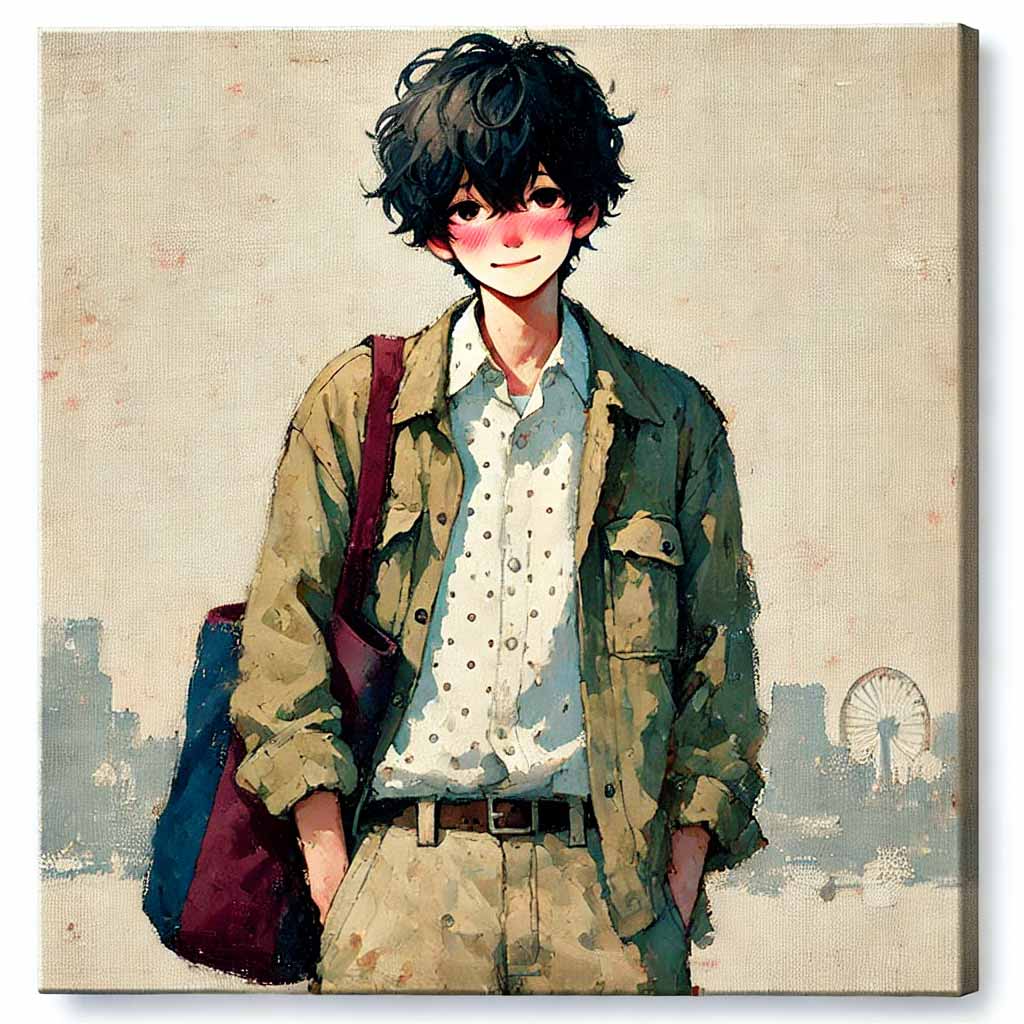 照れて可愛い中学生男子
