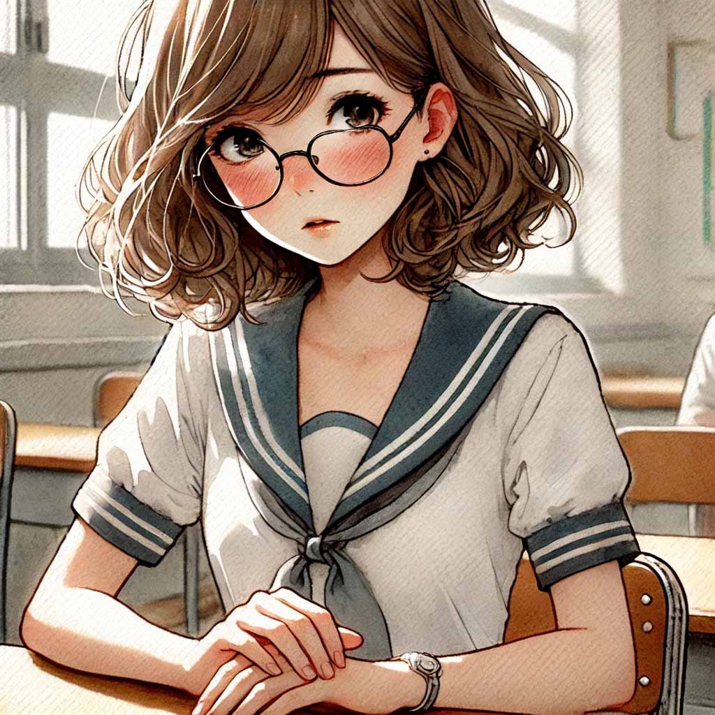 グループワークになると緊張してしまう中学生女子