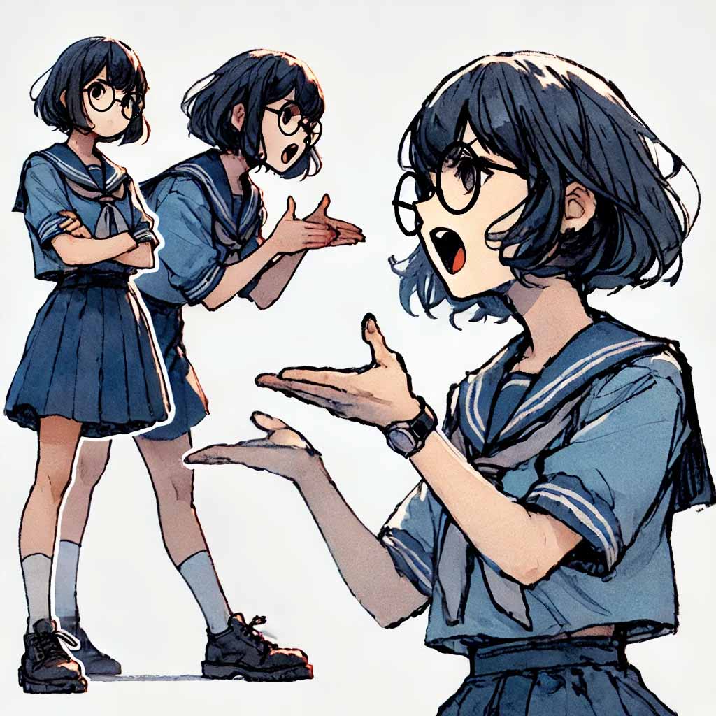 言い返そうとしている女子中学生