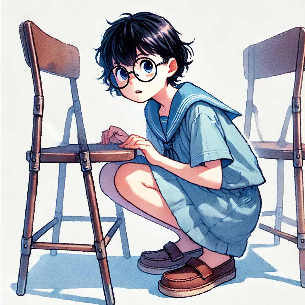 隠れている女子中学生