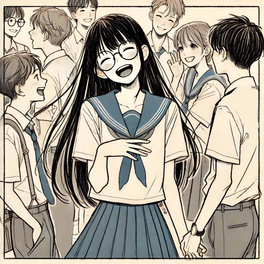 みんなと笑っている