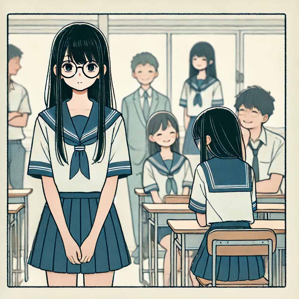 みんなの中でちょっと浮いてる中学生女子