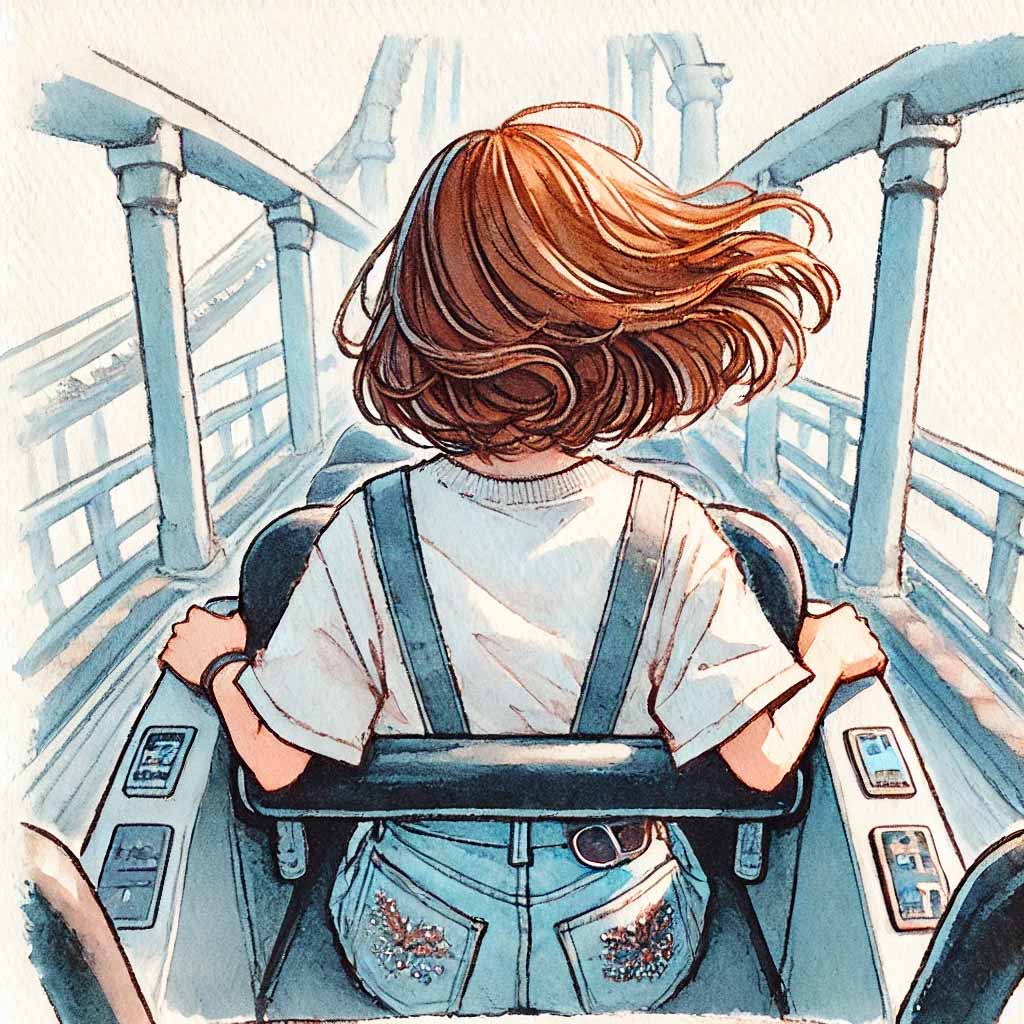 前の席に座る中学生女子