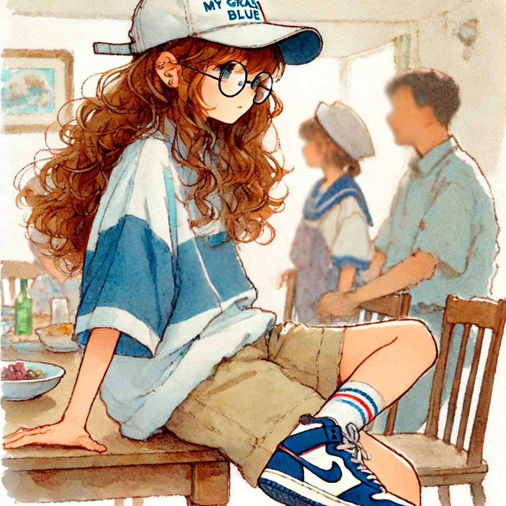 家族と中学生女子
