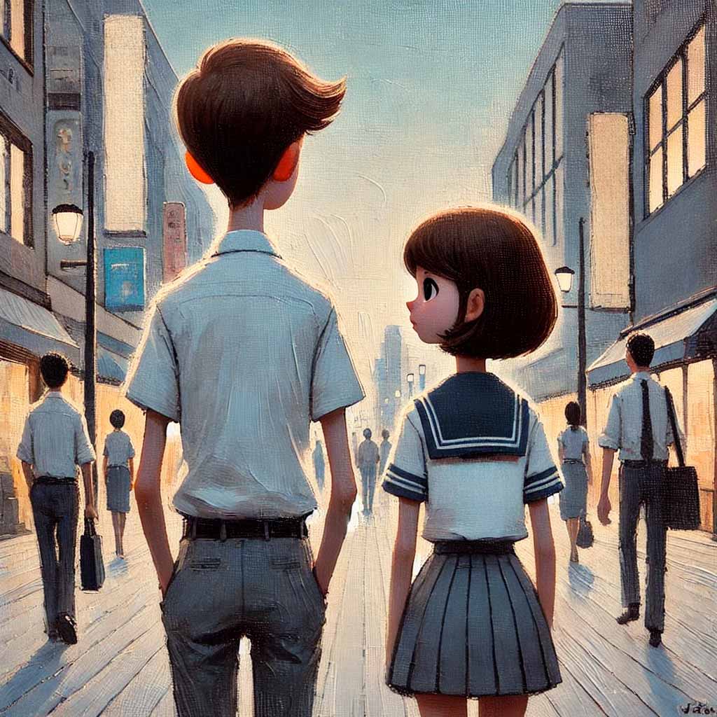 二人で帰宅中
