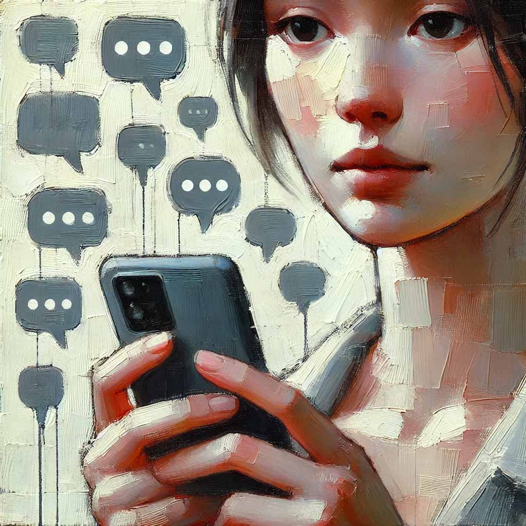 SNSをやっている中学生女子