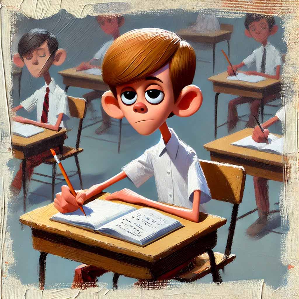 なんとか起きている中学生男子
