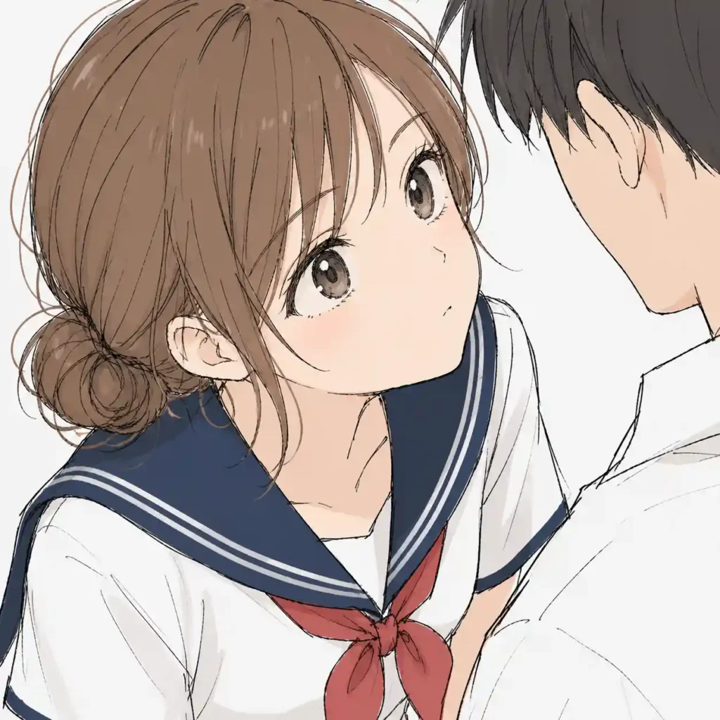 上目遣いの女子