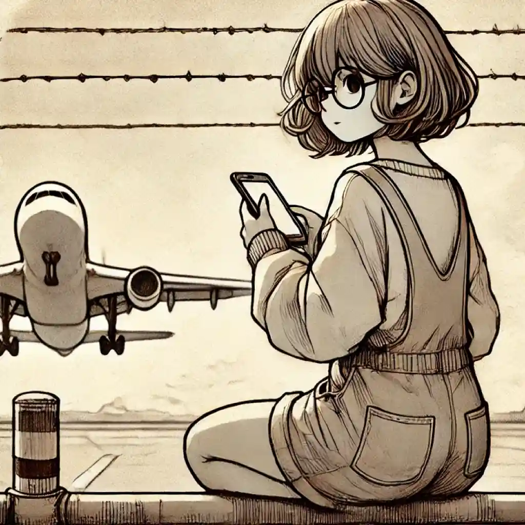 スマホをいじる女子