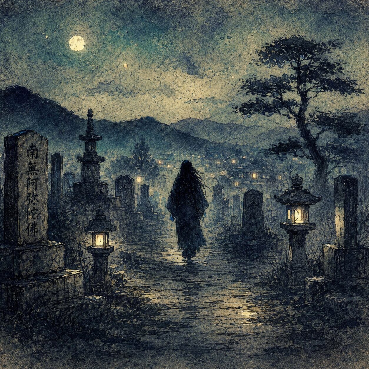 夜の墓地