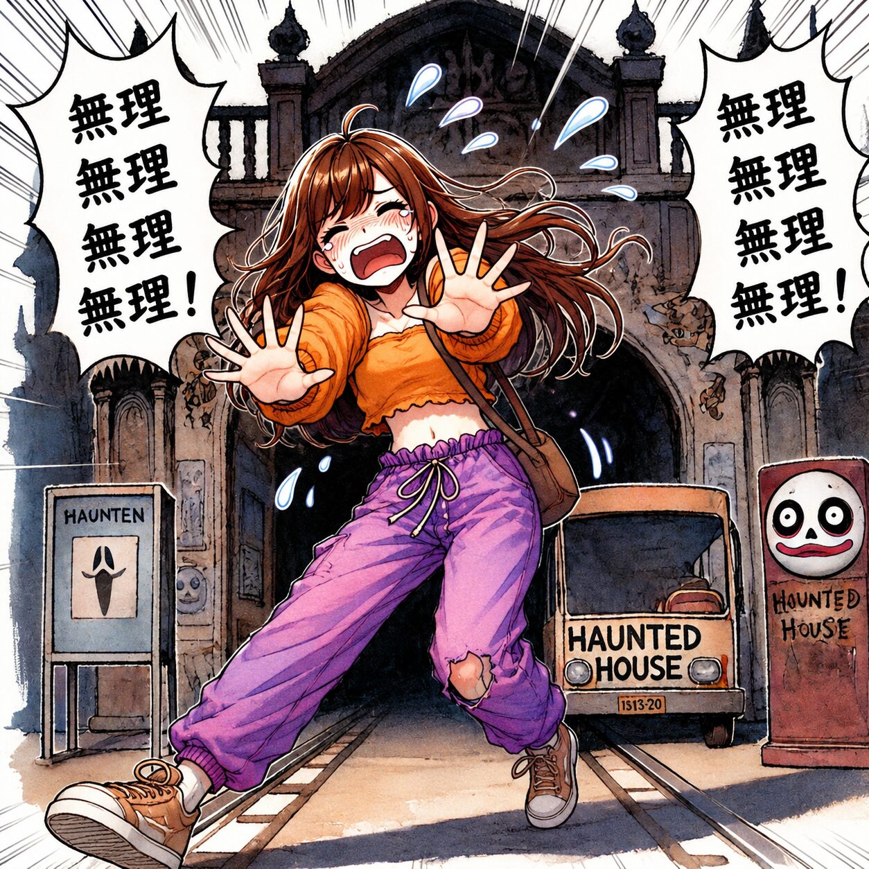 泣き叫ぶ女の人
