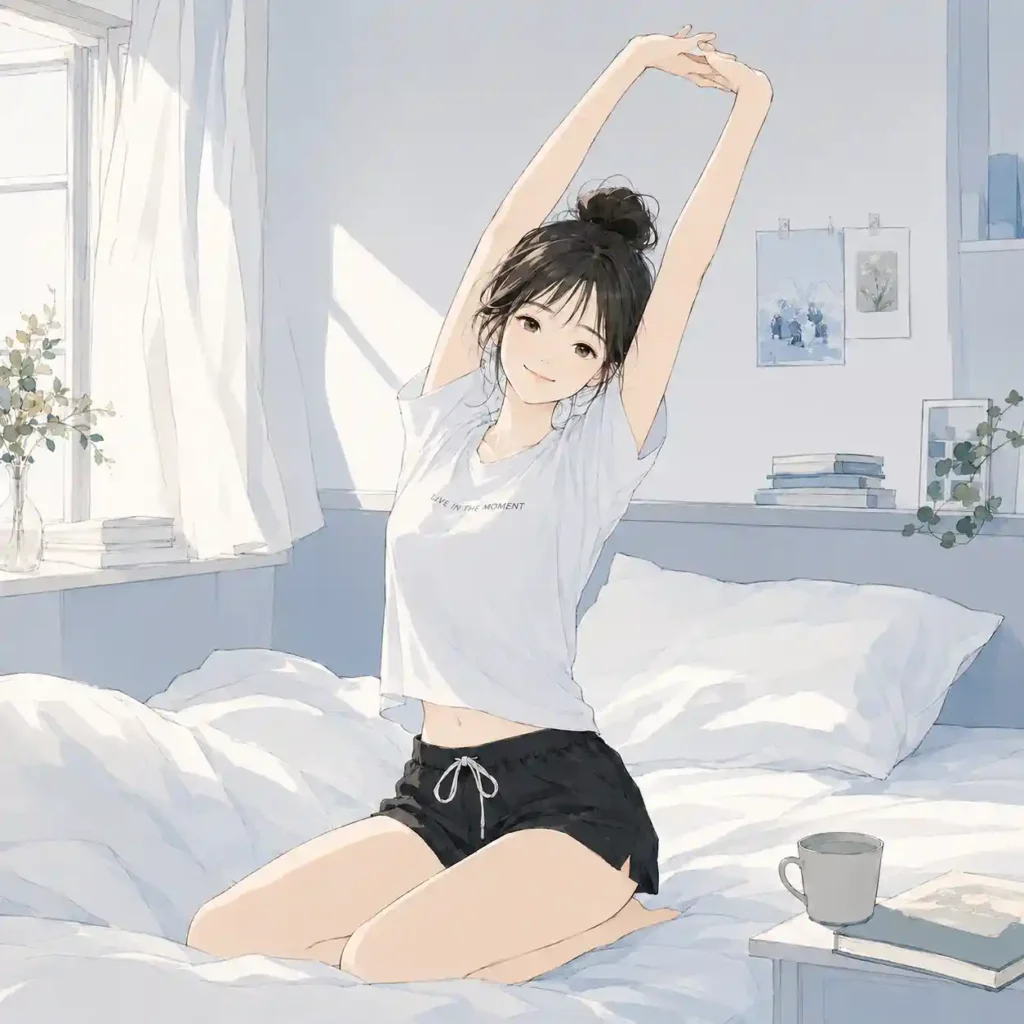 ストレッチする女子