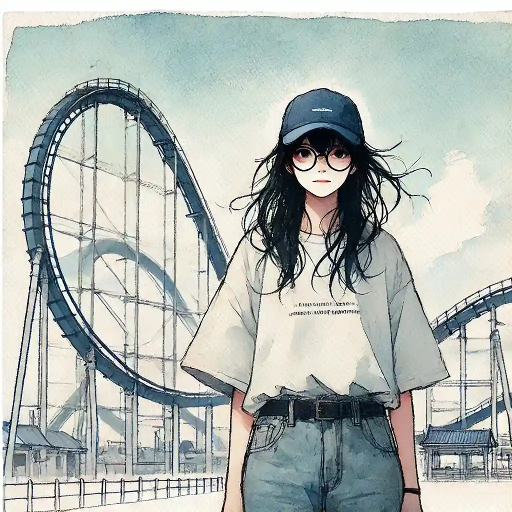 コースターにビビる女子