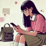 告白のメールを読む中学生女子