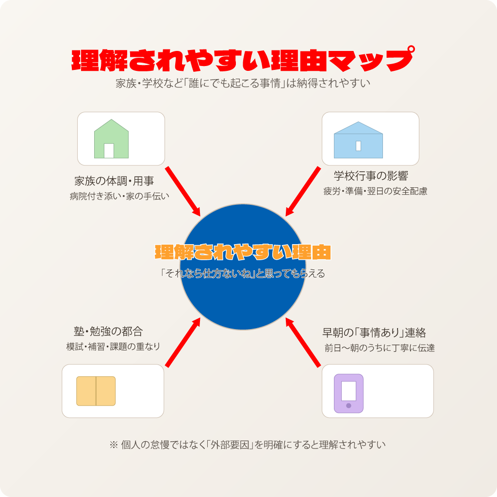 いろいろな事情の伝え方