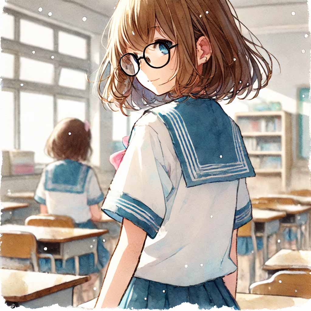 なにか企んでいる中学生女子