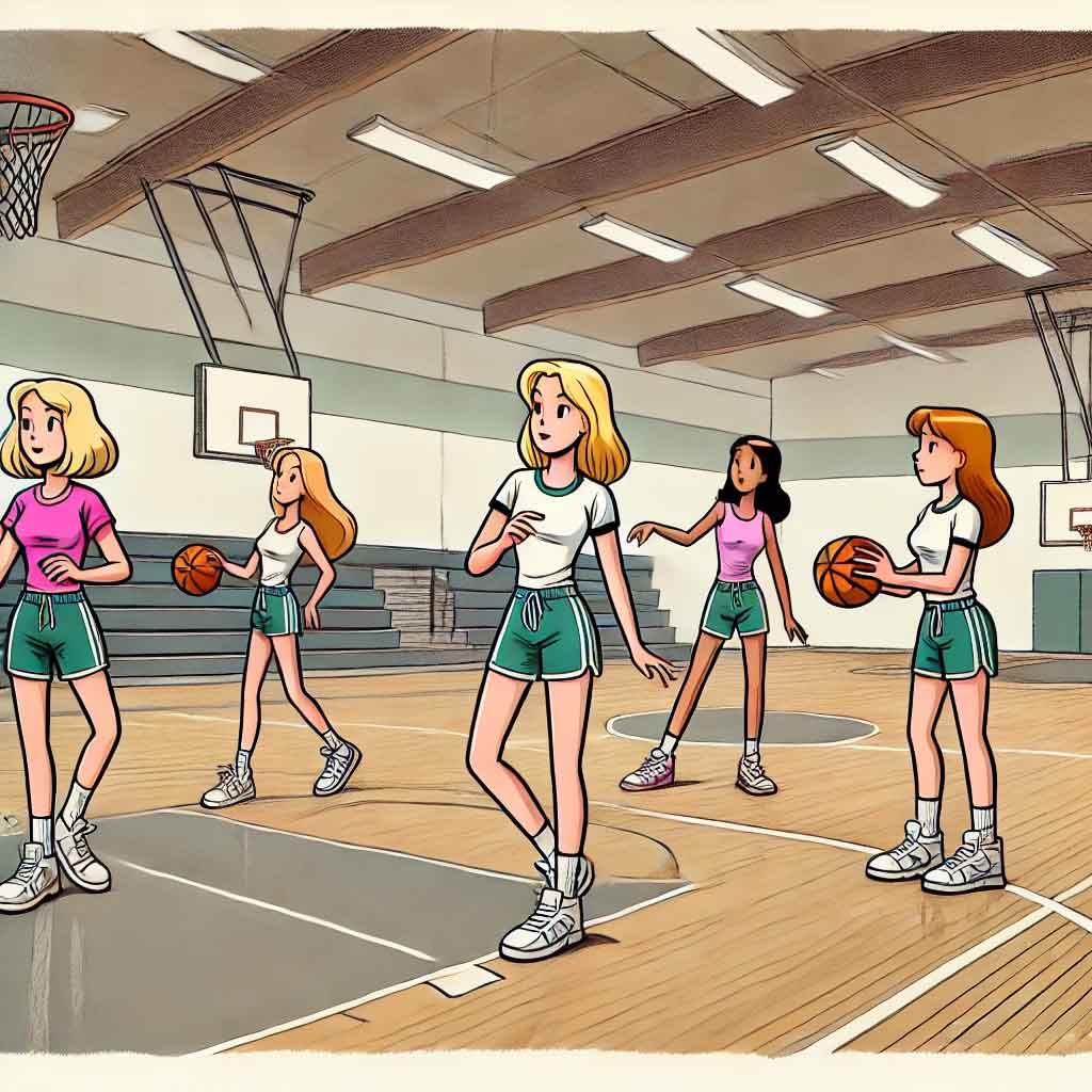 練習に出ている中学生女子