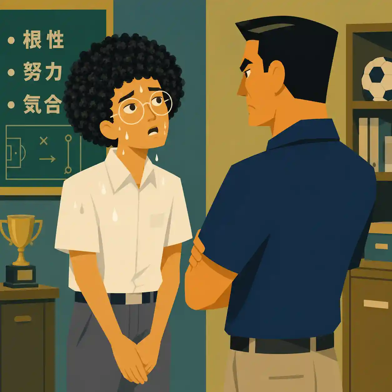 顧問とうまく話せない男子