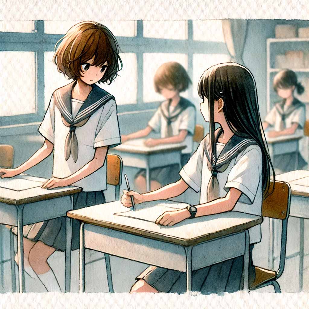 作戦会議の女子中学生