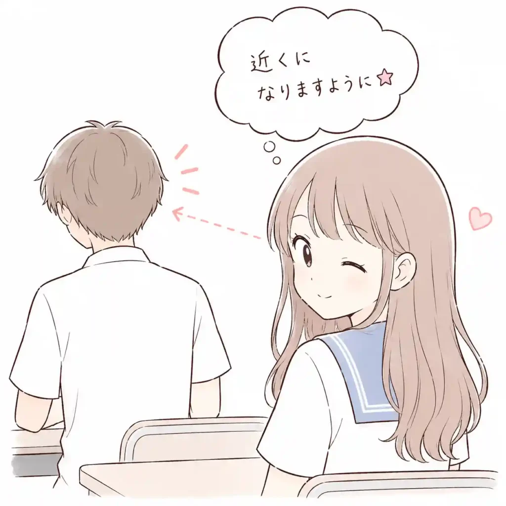 背中に送るひみつのウインク