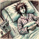 ラジオを聴いている中二病の男子