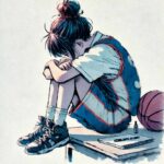 試合に負けてショックを受けている中学生女子