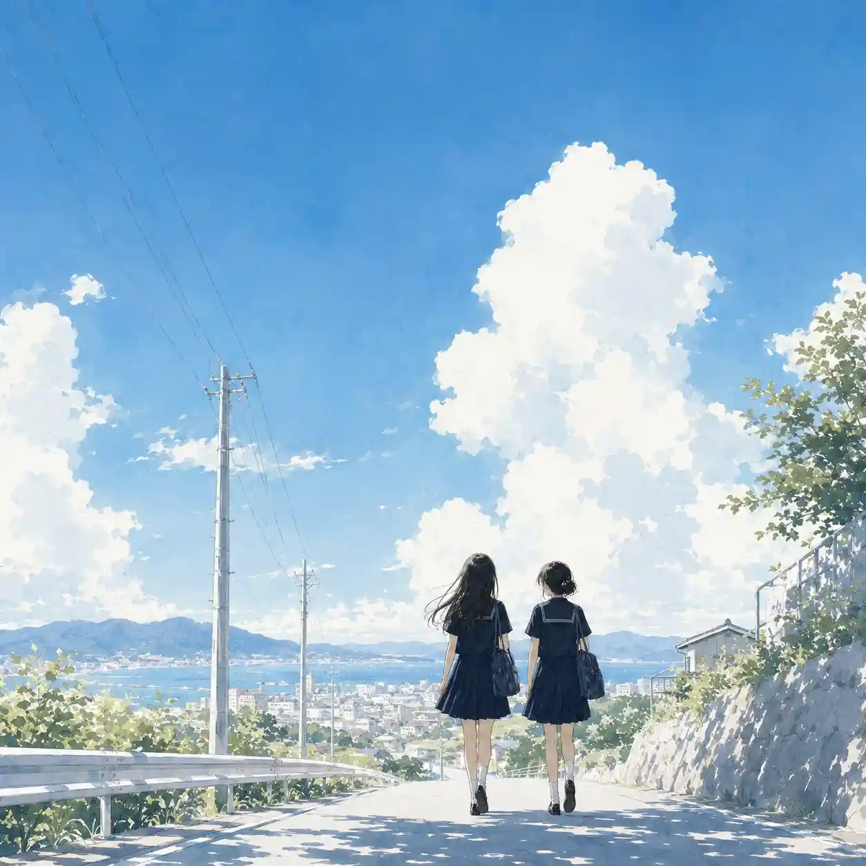 友達と帰る女子