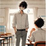 友達に話しかける中学生男子