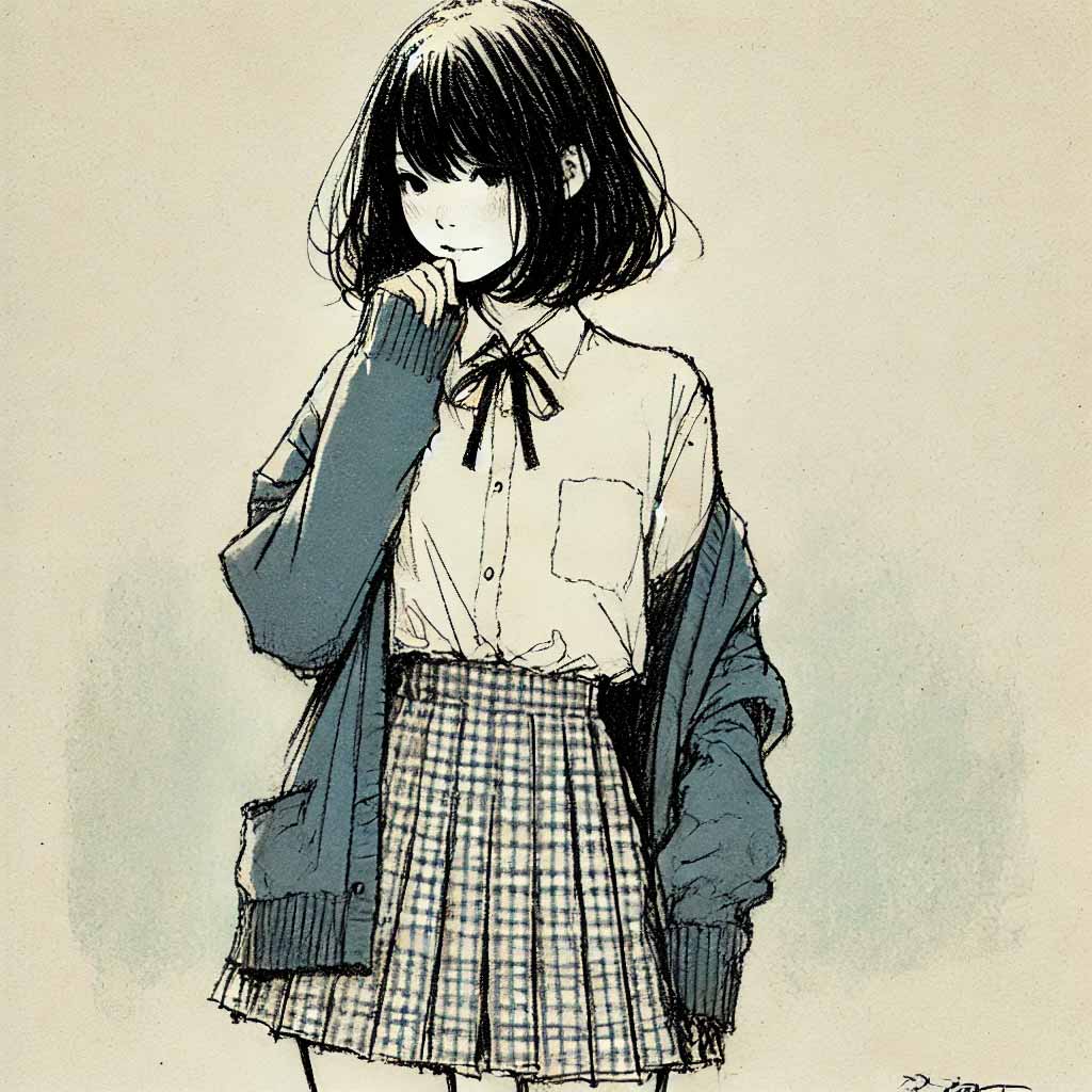 自分の意見はと考えている中学生女子