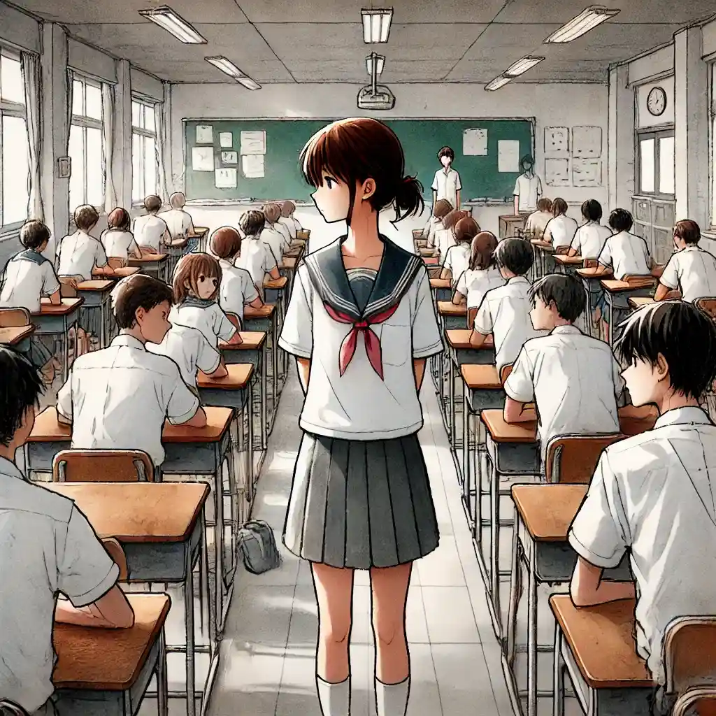 教室でも悩む中学生女子