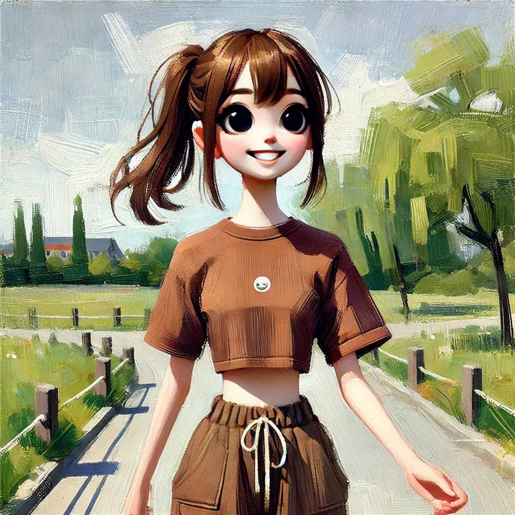 気分上場で散歩している中学生女子