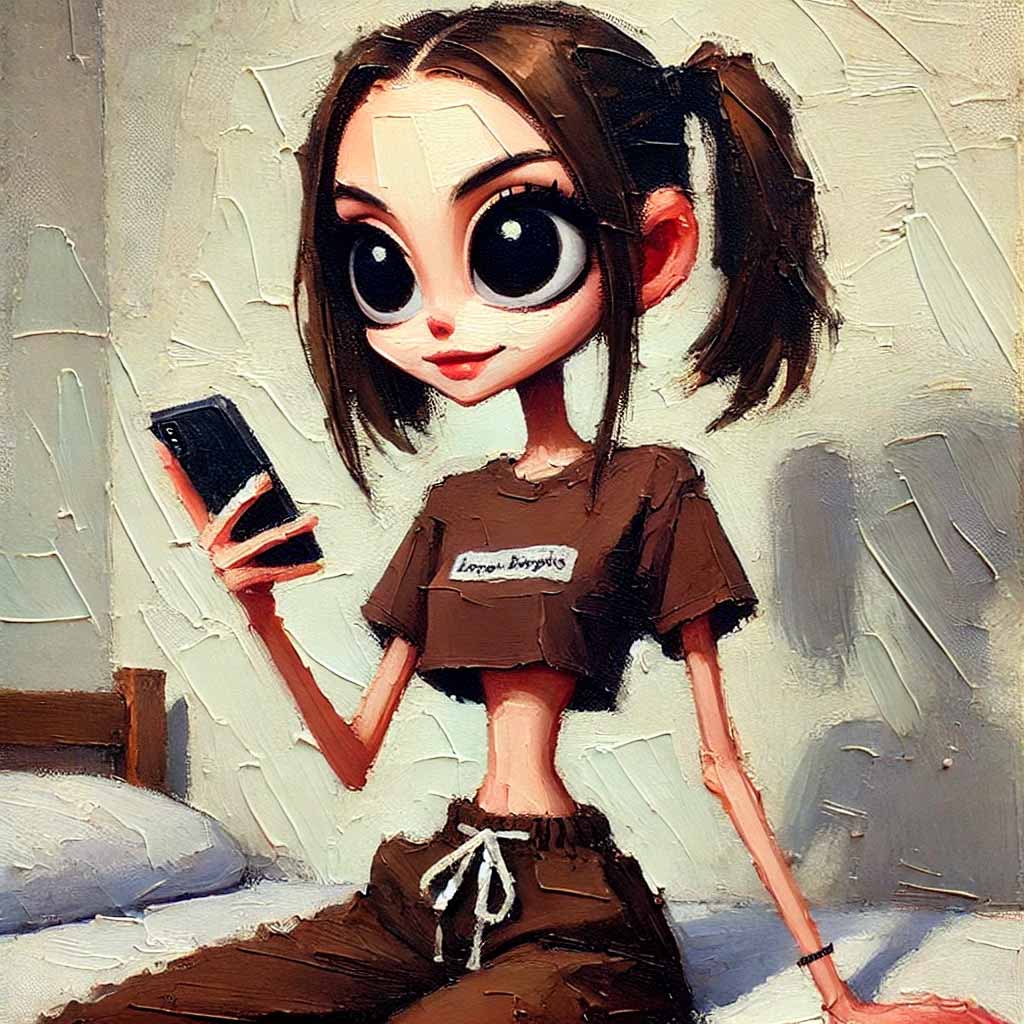 スマホしてる女子中学生