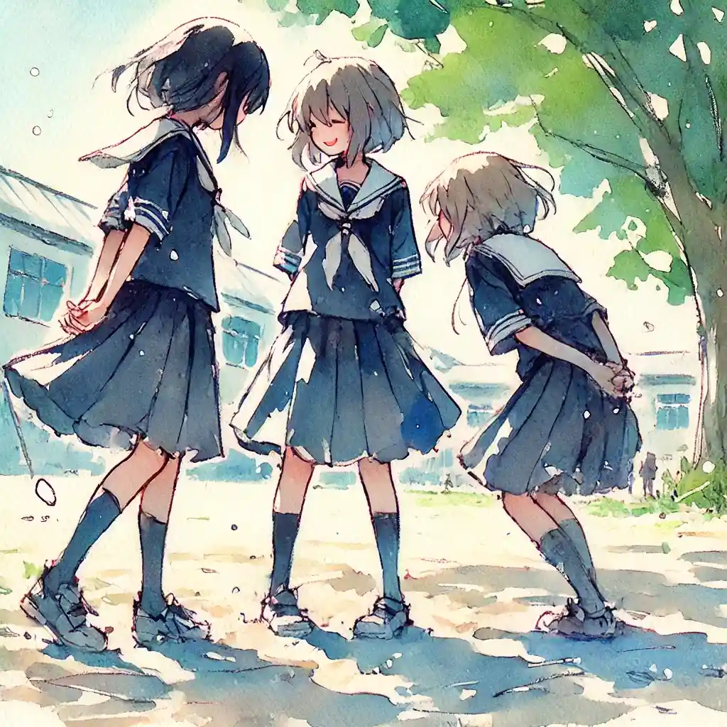 仲良く遊ぶ３人娘