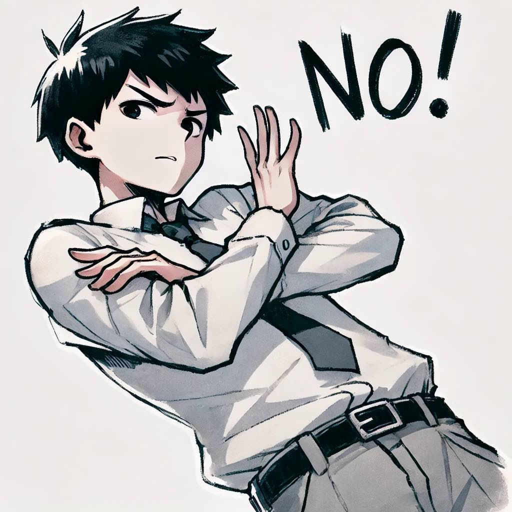 NOと言っている中学生男子