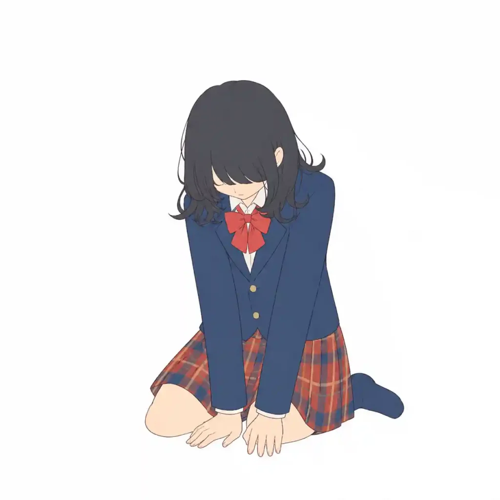 失敗してガックリしている生徒会長