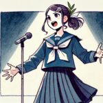 演説する中学生女子