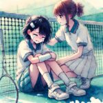 試合に負けて泣いている中学生女子