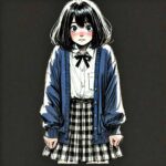 緊張している中学生女子