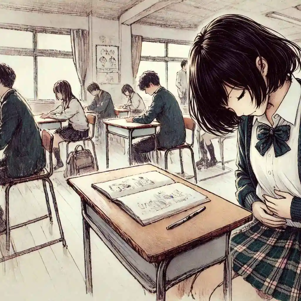 お腹が痛い女子