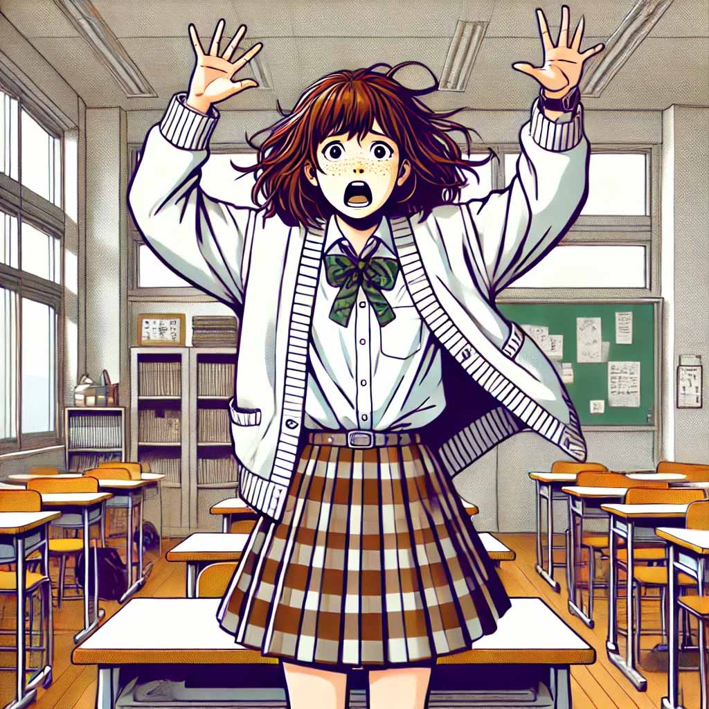 ショックを受ける中学生女子