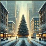 街中のクリスマスツリー