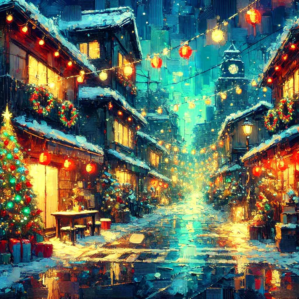 クリスマスの住宅街