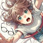 コースターでメガネが落ちて焦る女子